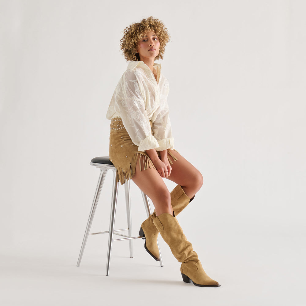 Dolce Vita SHOES | Buckly Camel Suede Boots