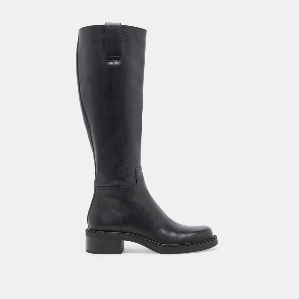 Dolce Vita SHOES | Glory H2O Waterproof Black Leather Wide Calf Boots