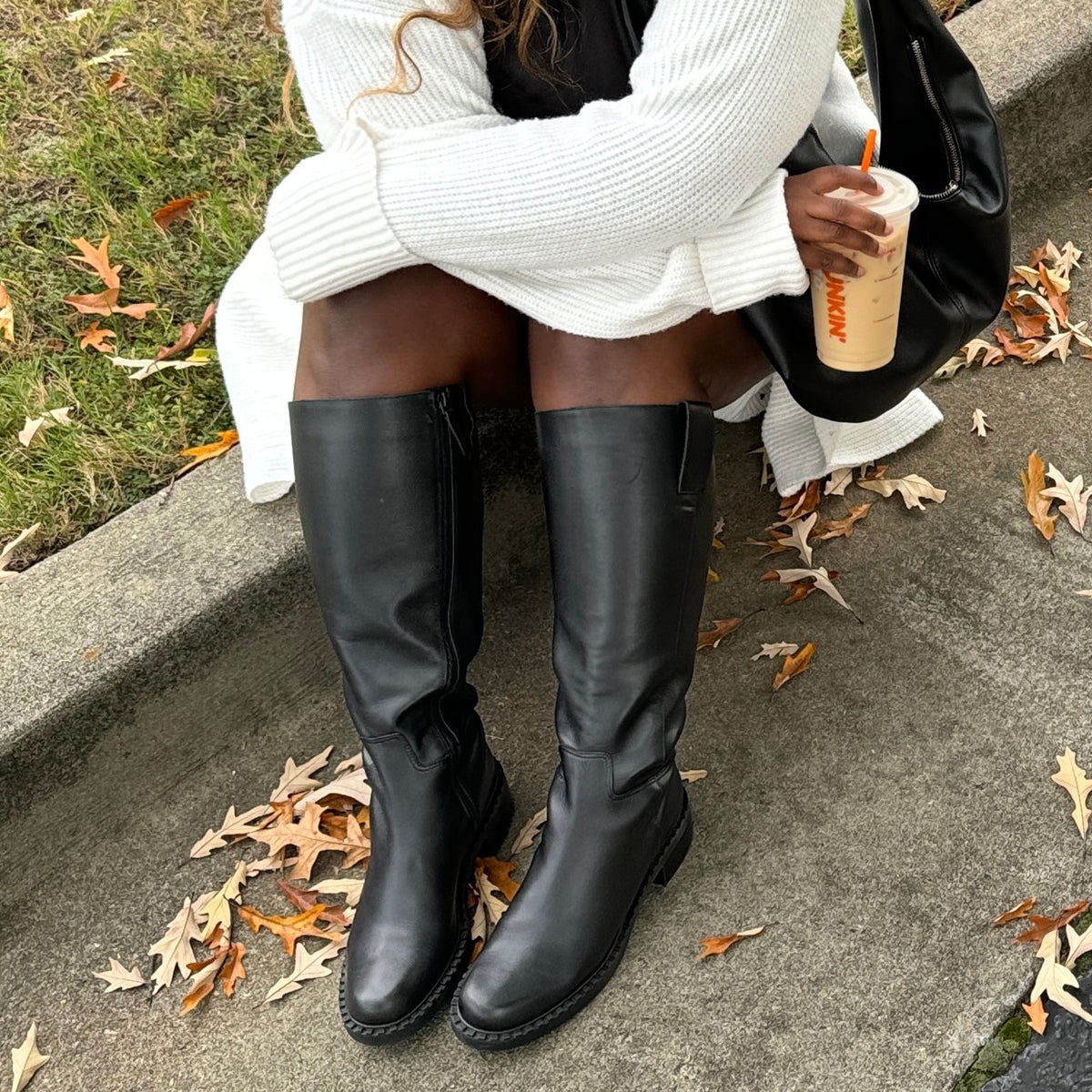 Dolce Vita SHOES | Glory H2O Waterproof Black Leather Wide Calf Boots