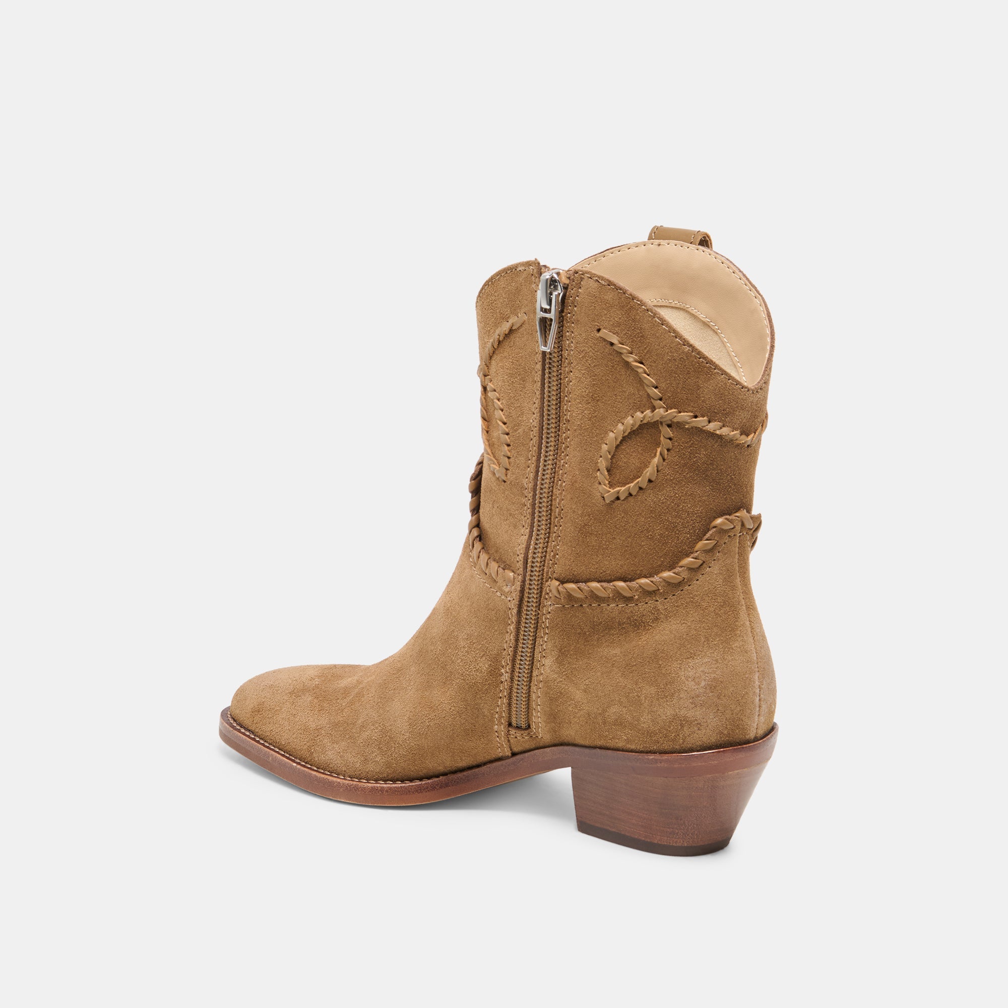Dolce Vita SHOES | RUDO Lt Brown Suede Western Pointed-Toe Ankle Boots