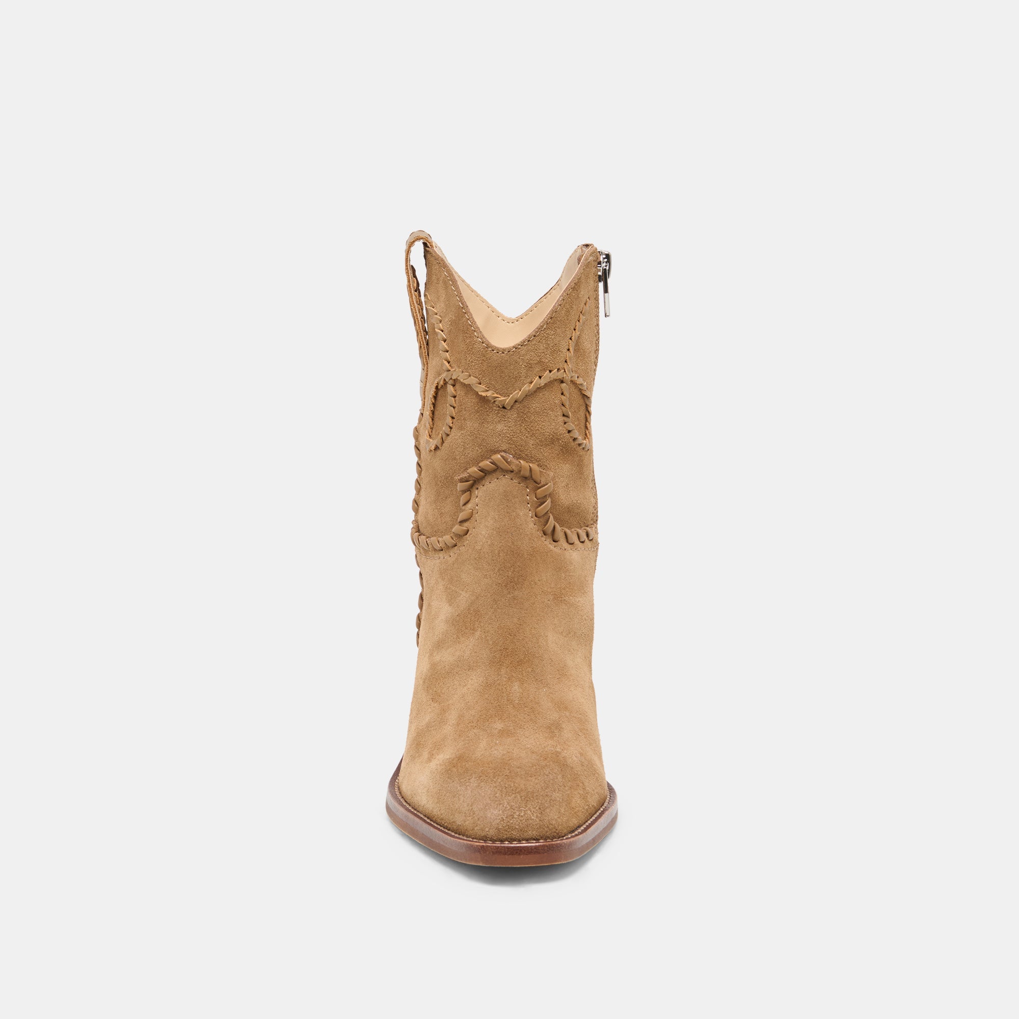 Dolce Vita SHOES | RUDO Lt Brown Suede Western Pointed-Toe Ankle Boots