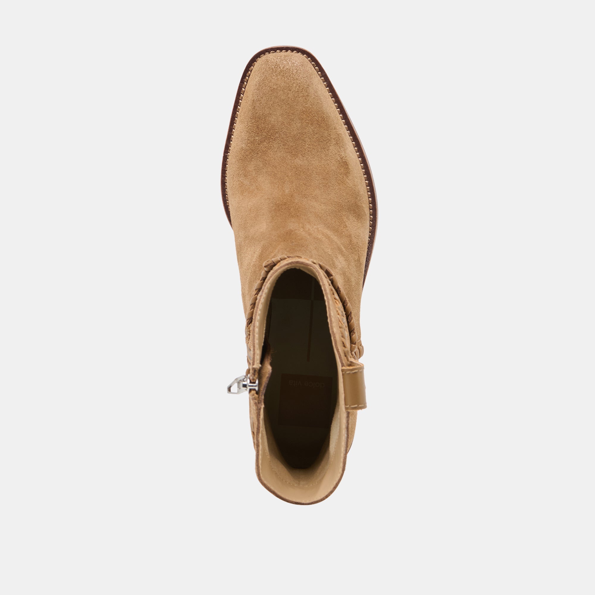 Dolce Vita SHOES | RUDO Lt Brown Suede Western Pointed-Toe Ankle Boots