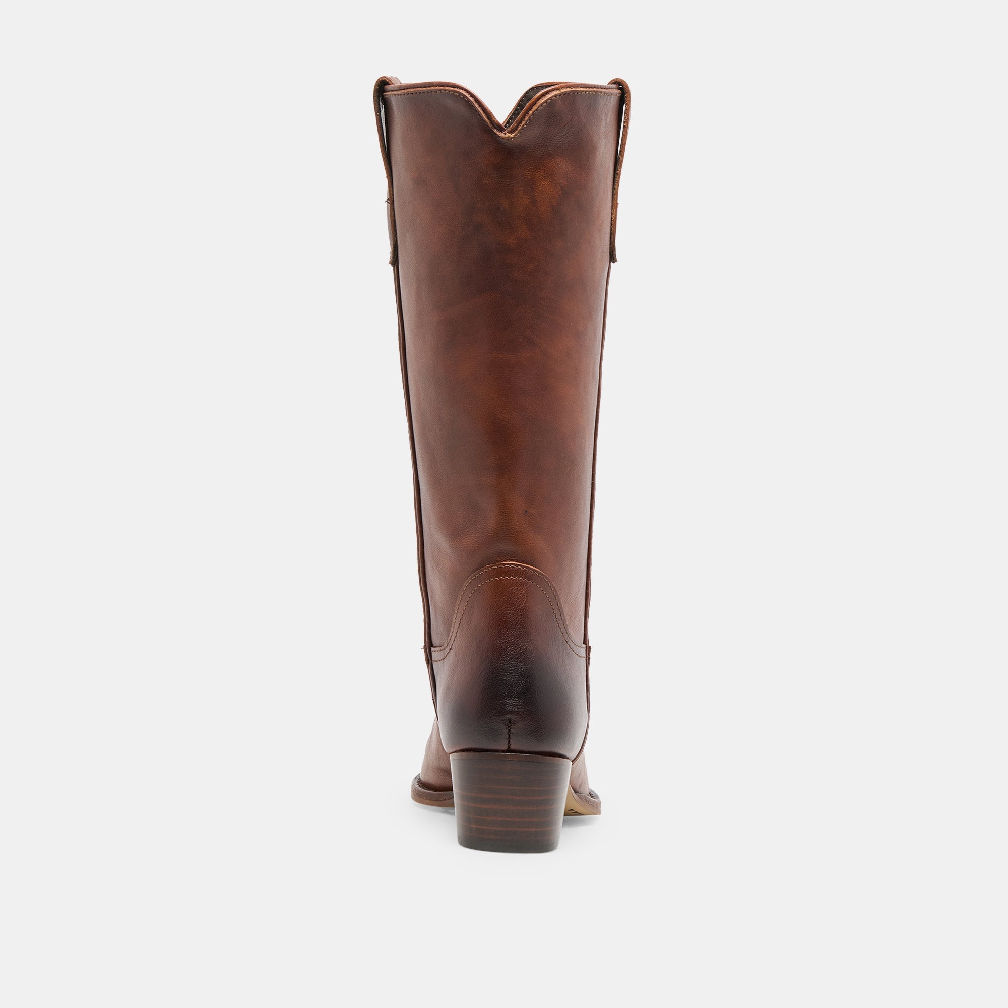 Dolce Vita SHOES | VIGLA Chestnut Leather Pointed-Toe Western Boots