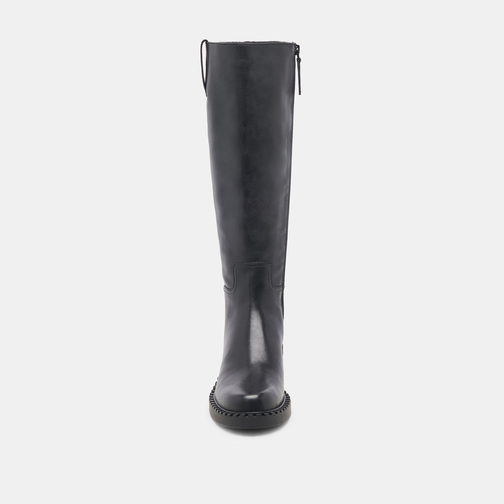 Dolce Vita SHOES | Glory H2O Waterproof Black Leather Extra Wide Calf Boots