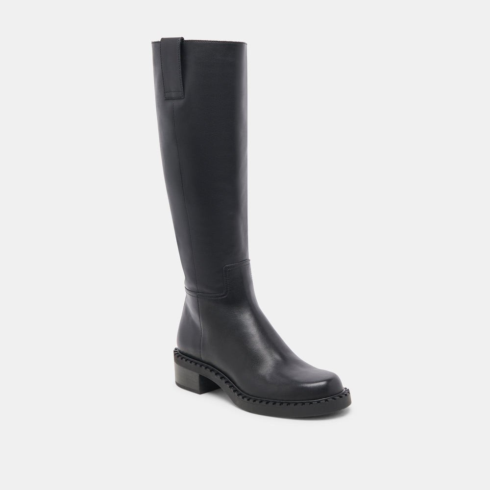 Dolce Vita SHOES | Glory H2O Waterproof Black Leather Extra Wide Calf Boots