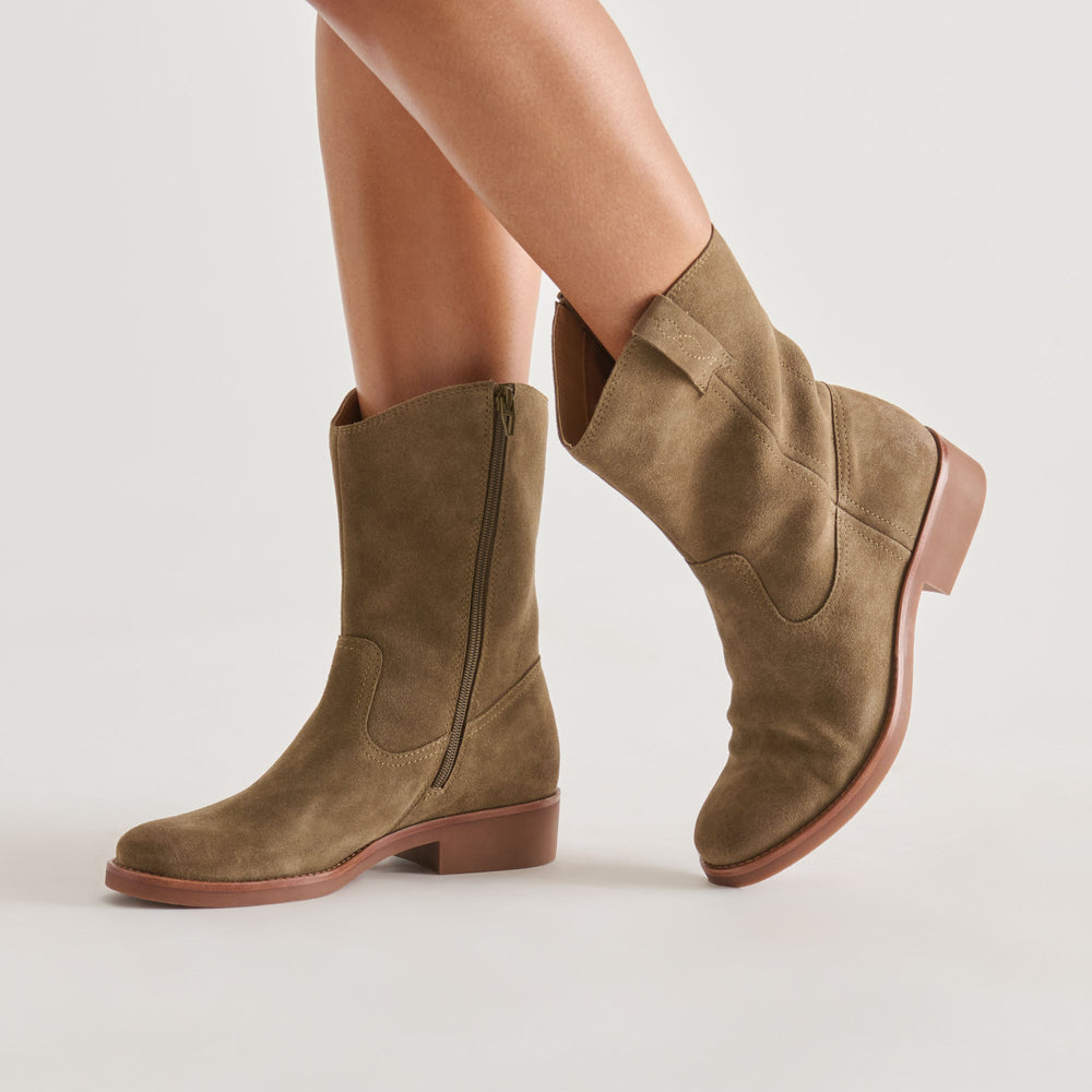 Dolce Vita SHOES | Haline H2O Olive Suede Waterproof Boots