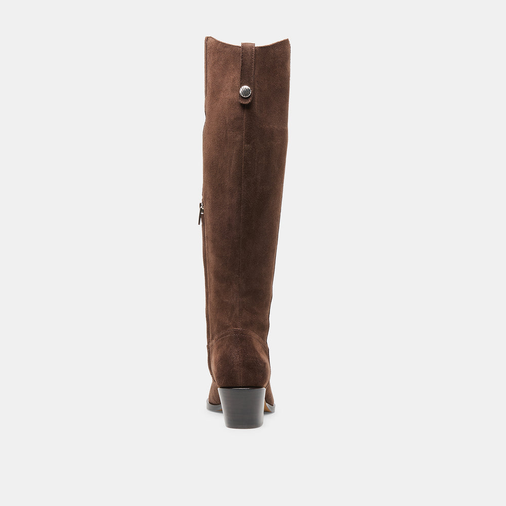 Dolce Vita SHOES | Virona H2O Waterproof Dk Brown Suede Wide Calf Boots