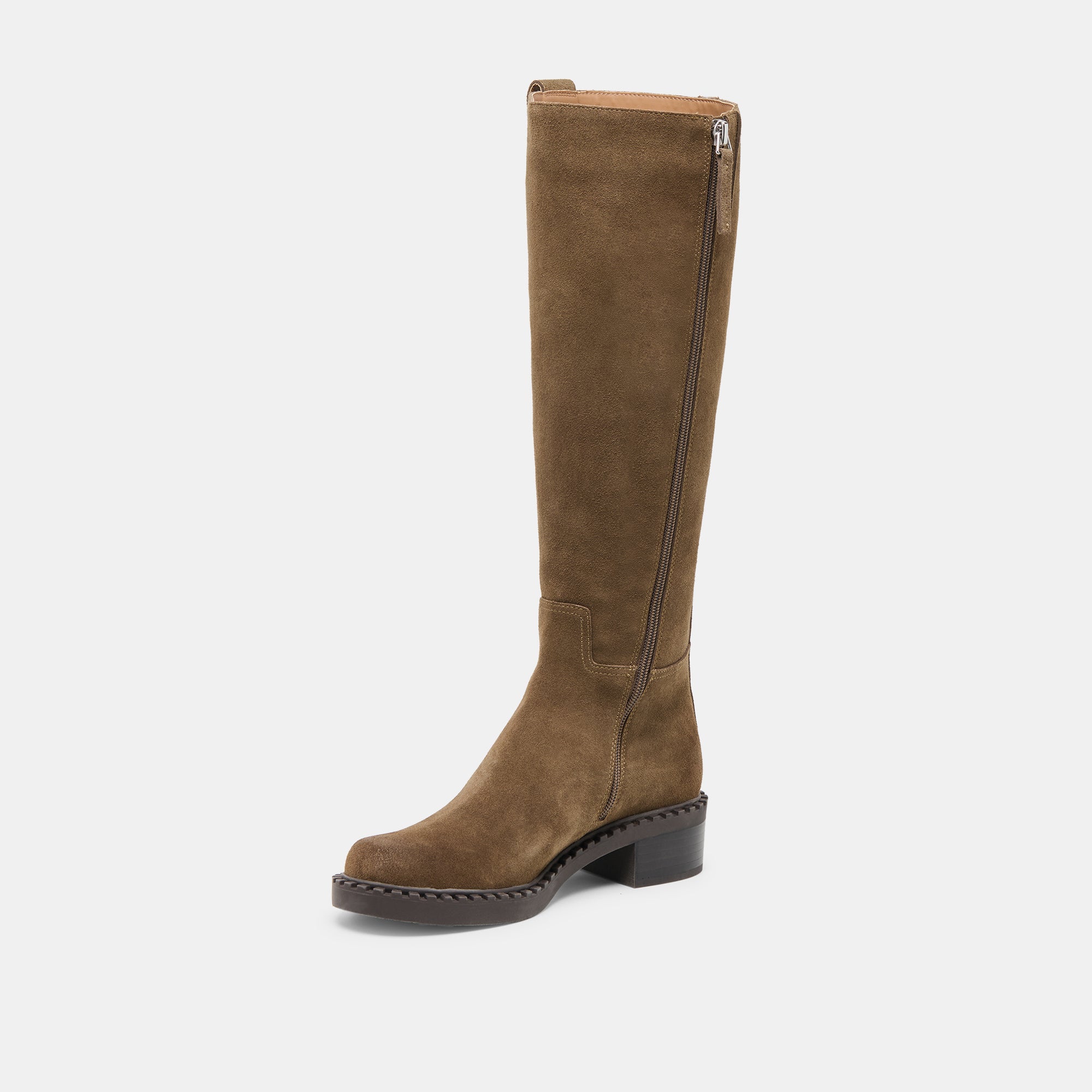 Dolce Vita SHOES | Glory H2O Waterproof Olive Suede Wide Calf Boots