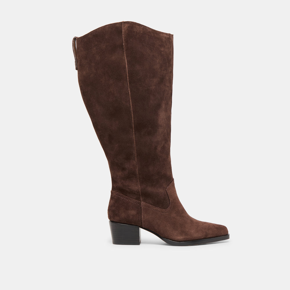 Dolce Vita SHOES | Virona H2O Waterproof Dk Brown Suede Extra Wide Calf Boots