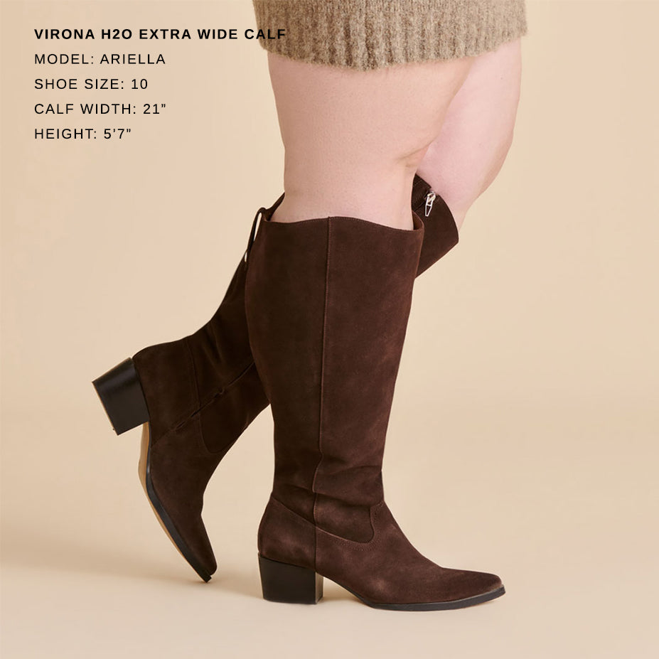 Dolce Vita SHOES | Virona H2O Waterproof Dk Brown Suede Extra Wide Calf Boots