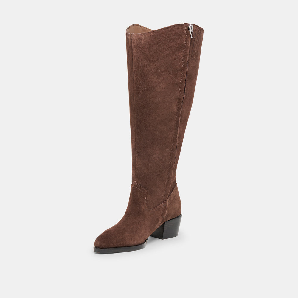 Dolce Vita SHOES | Virona H2O Waterproof Dk Brown Suede Extra Wide Calf Boots