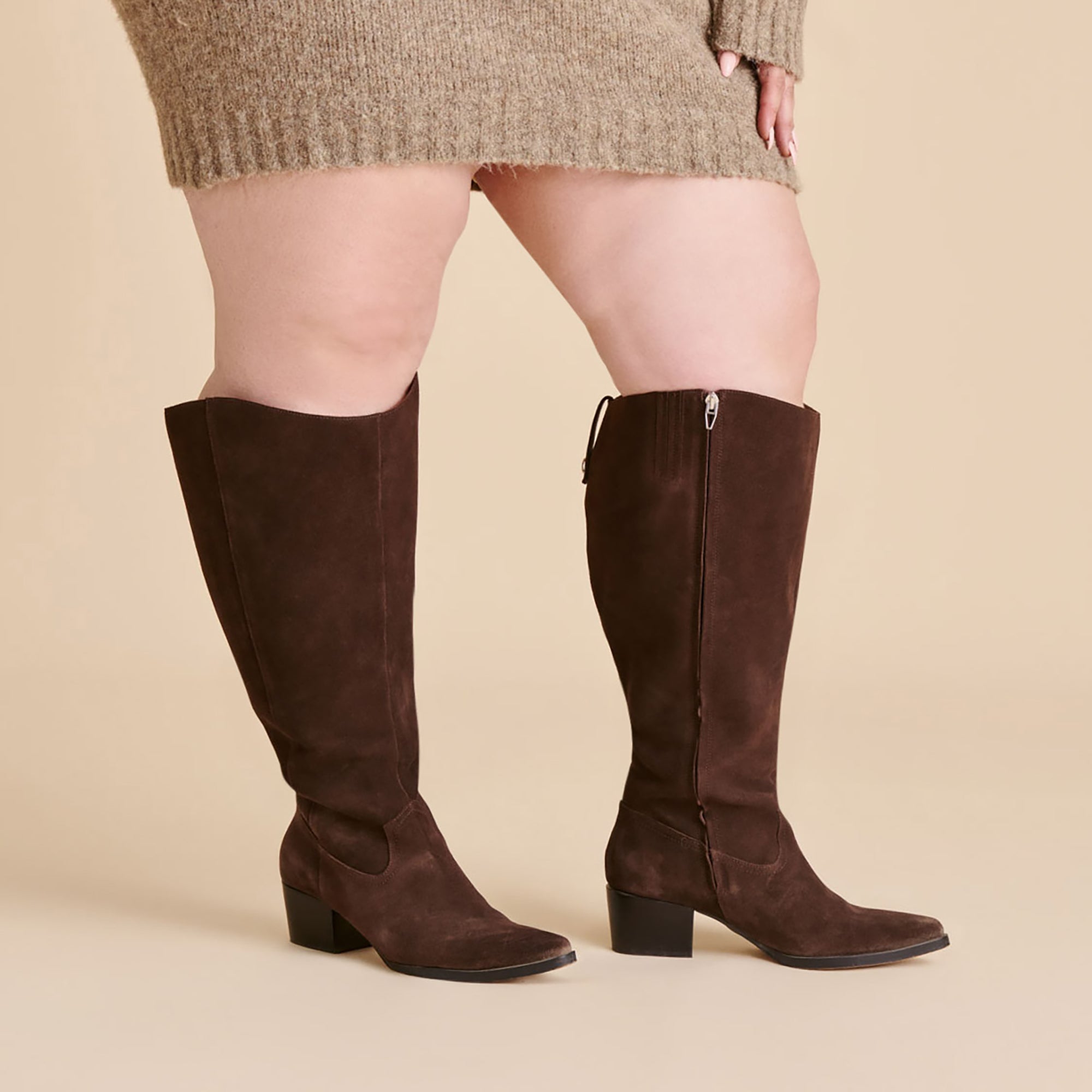 Dolce Vita SHOES | Virona H2O Waterproof Dk Brown Suede Extra Wide Calf Boots