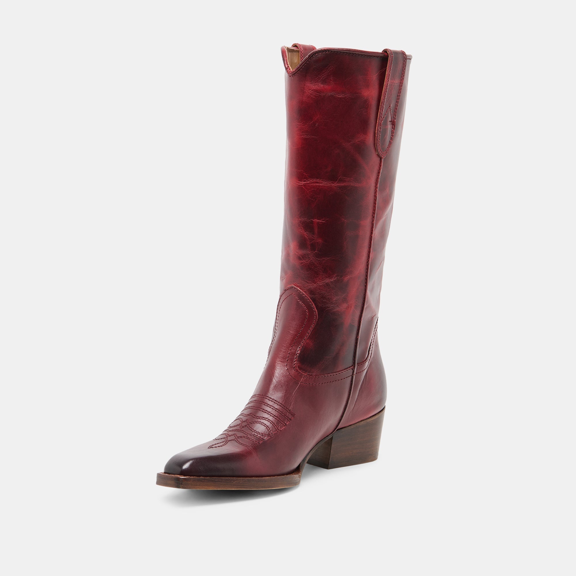 Dolce Vita SHOES | VIGLA Garnet Leather Pointed-Toe Western Boots