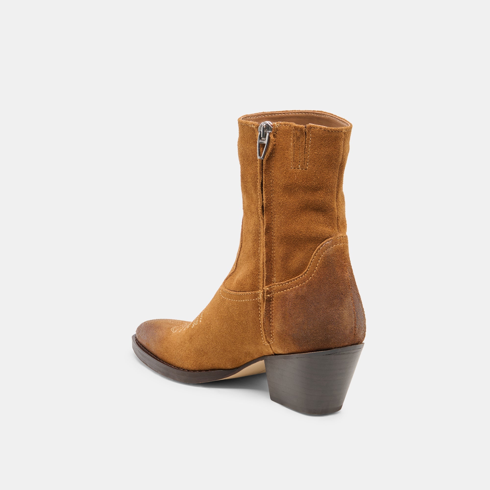 Dolce Vita SHOES | KLYDE Cognac Suede Block Heel Ankle Boots