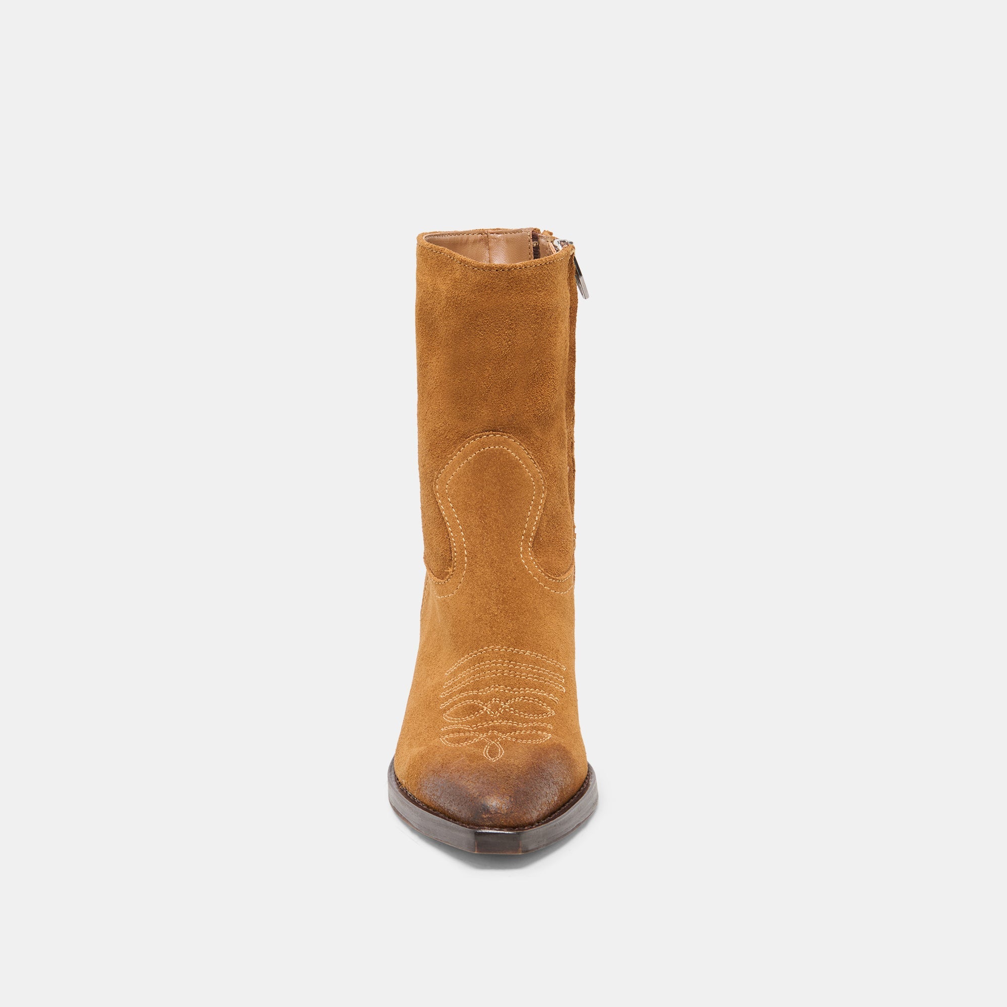 Dolce Vita SHOES | KLYDE Cognac Suede Block Heel Ankle Boots