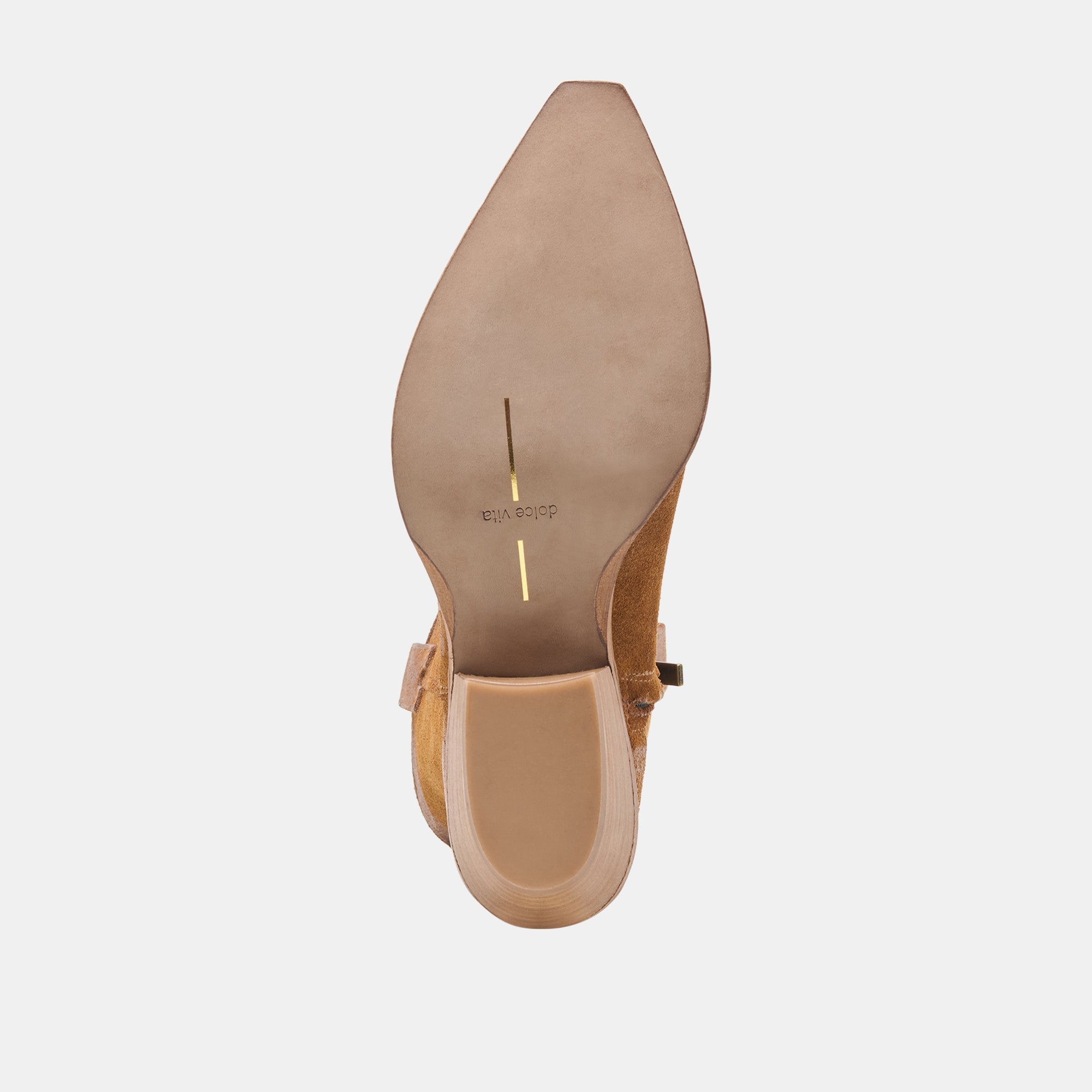 Dolce Vita SHOES | BRANDO Tan Suede Embroidered Pointed-Toe Western Boots