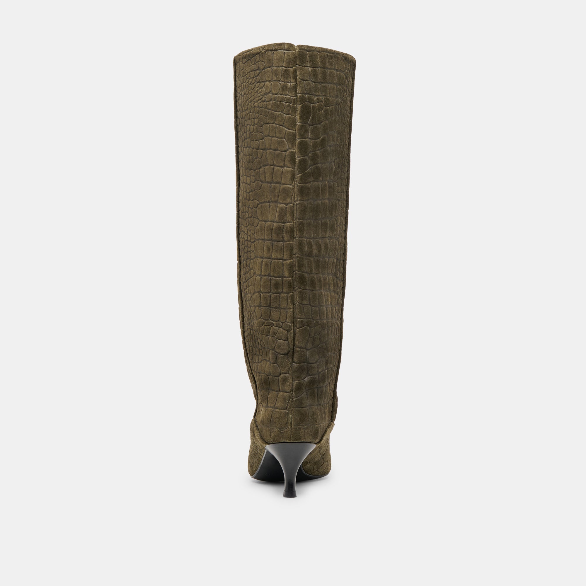 Dolce Vita SHOES | Roxla Olive Croco Embossed Leather Boots