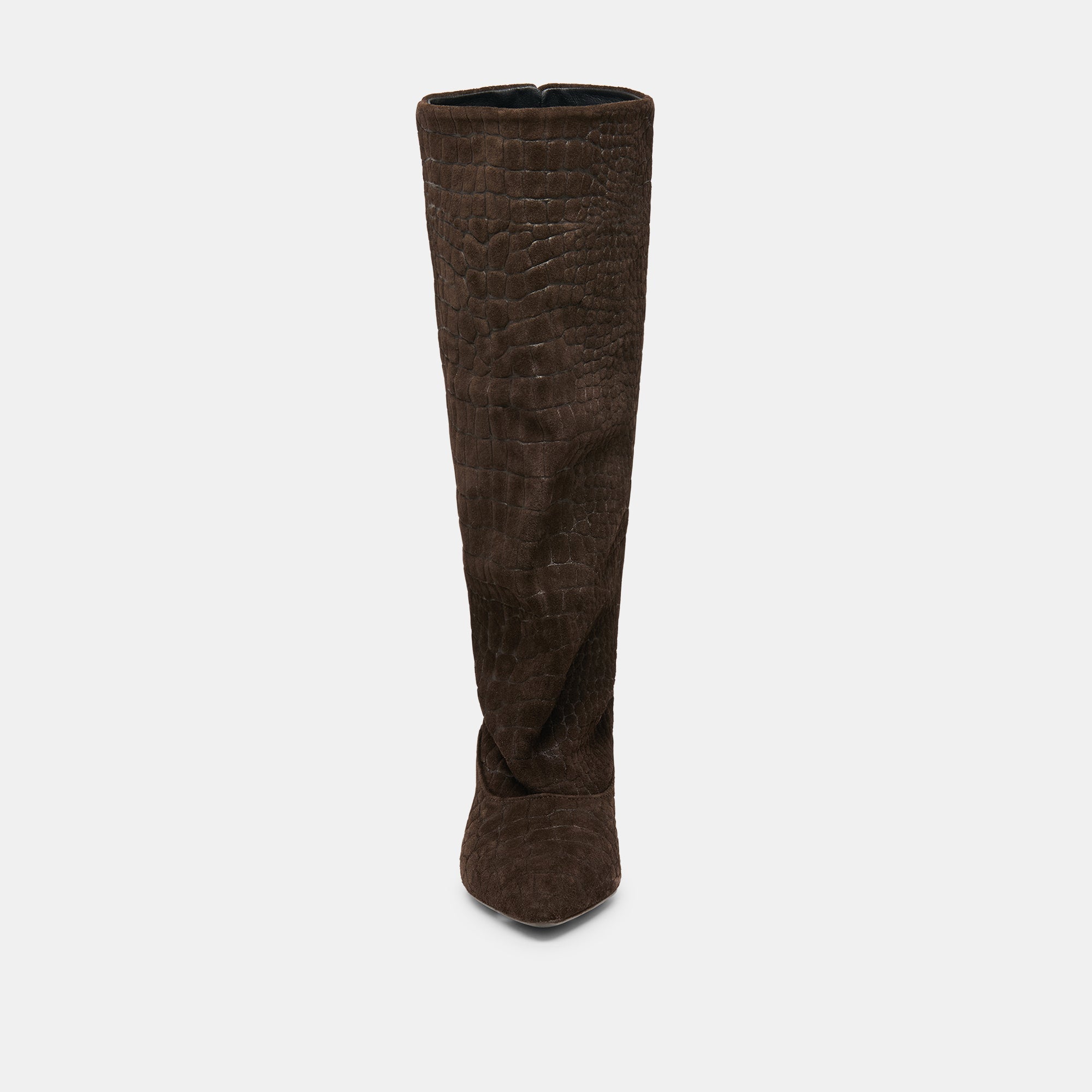 Dolce Vita SHOES | Roxla Dk Chocolate Croco Embossed Leather Boots