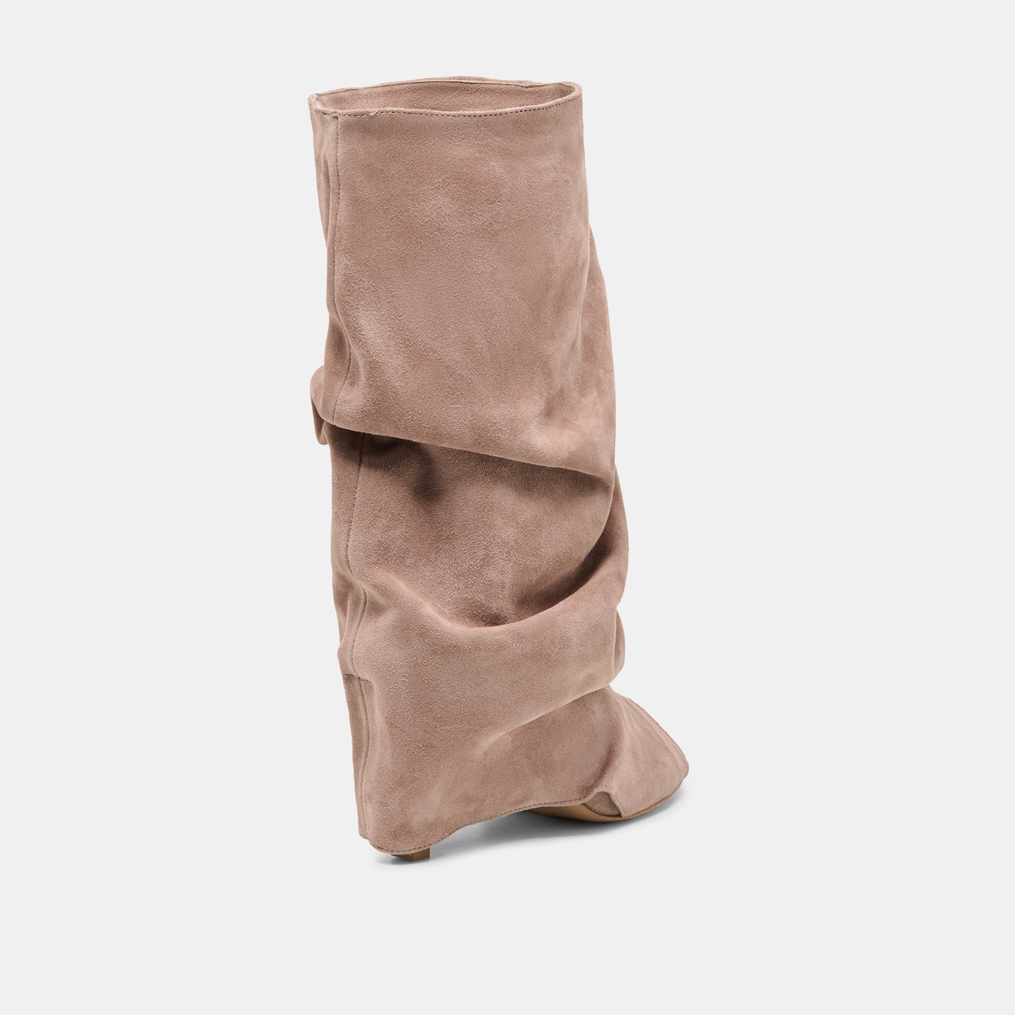 Dolce Vita SHOES | CLYFF Taupe Suede Slouch Foldover Open-Toe Boots