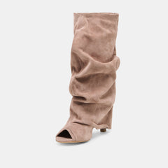 Dolce Vita SHOES | CLYFF Taupe Suede Slouch Foldover Open-Toe Boots