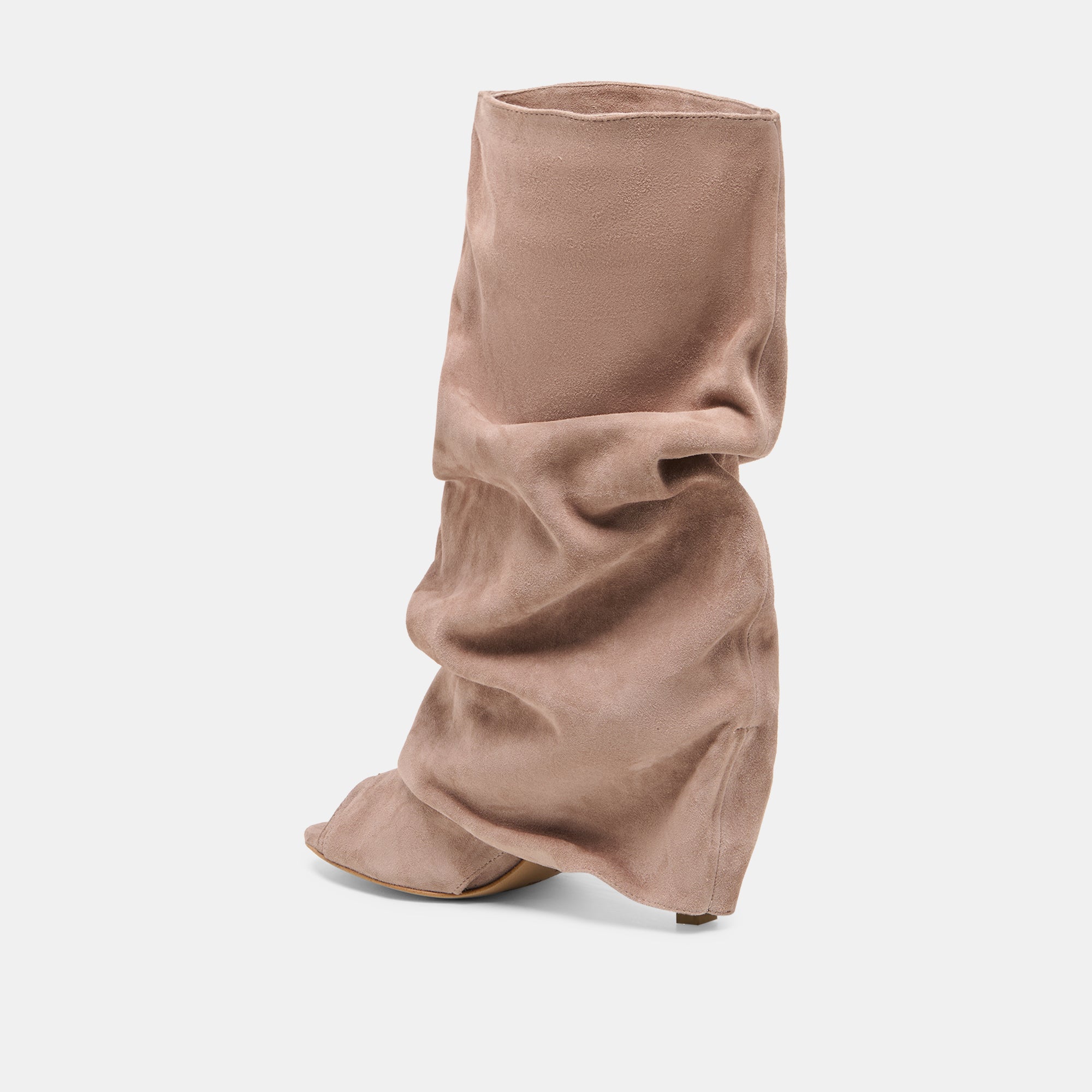 Dolce Vita SHOES | CLYFF Taupe Suede Slouch Foldover Open-Toe Boots