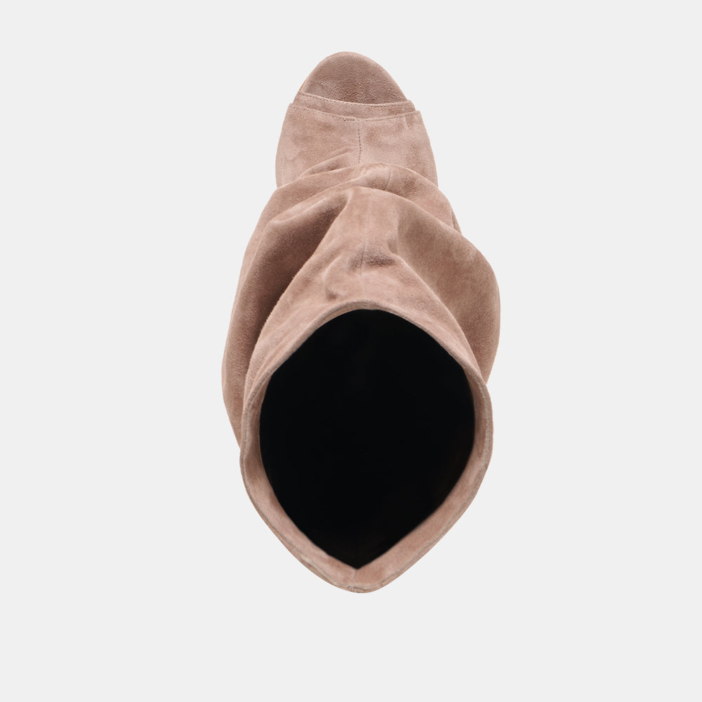 Dolce Vita SHOES | CLYFF Taupe Suede Slouch Foldover Open-Toe Boots