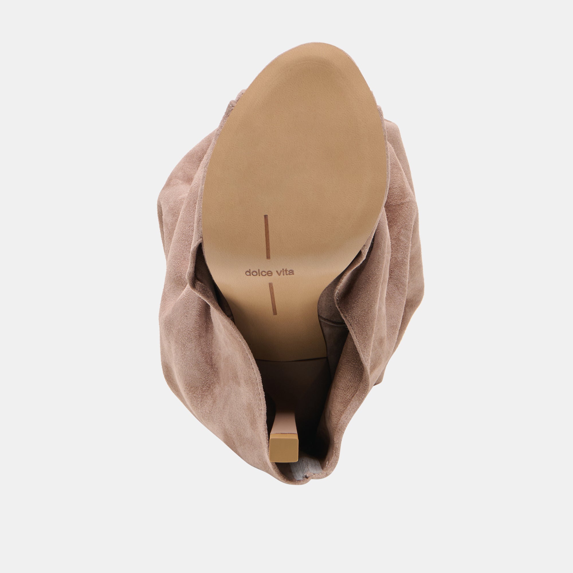 Dolce Vita SHOES | CLYFF Taupe Suede Slouch Foldover Open-Toe Boots