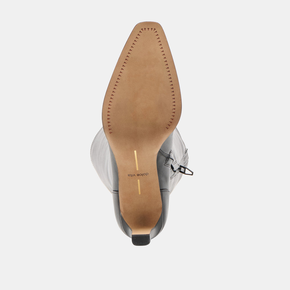 Dolce Vita SHOES | Emmi Black Leather Narrow Calf Boots