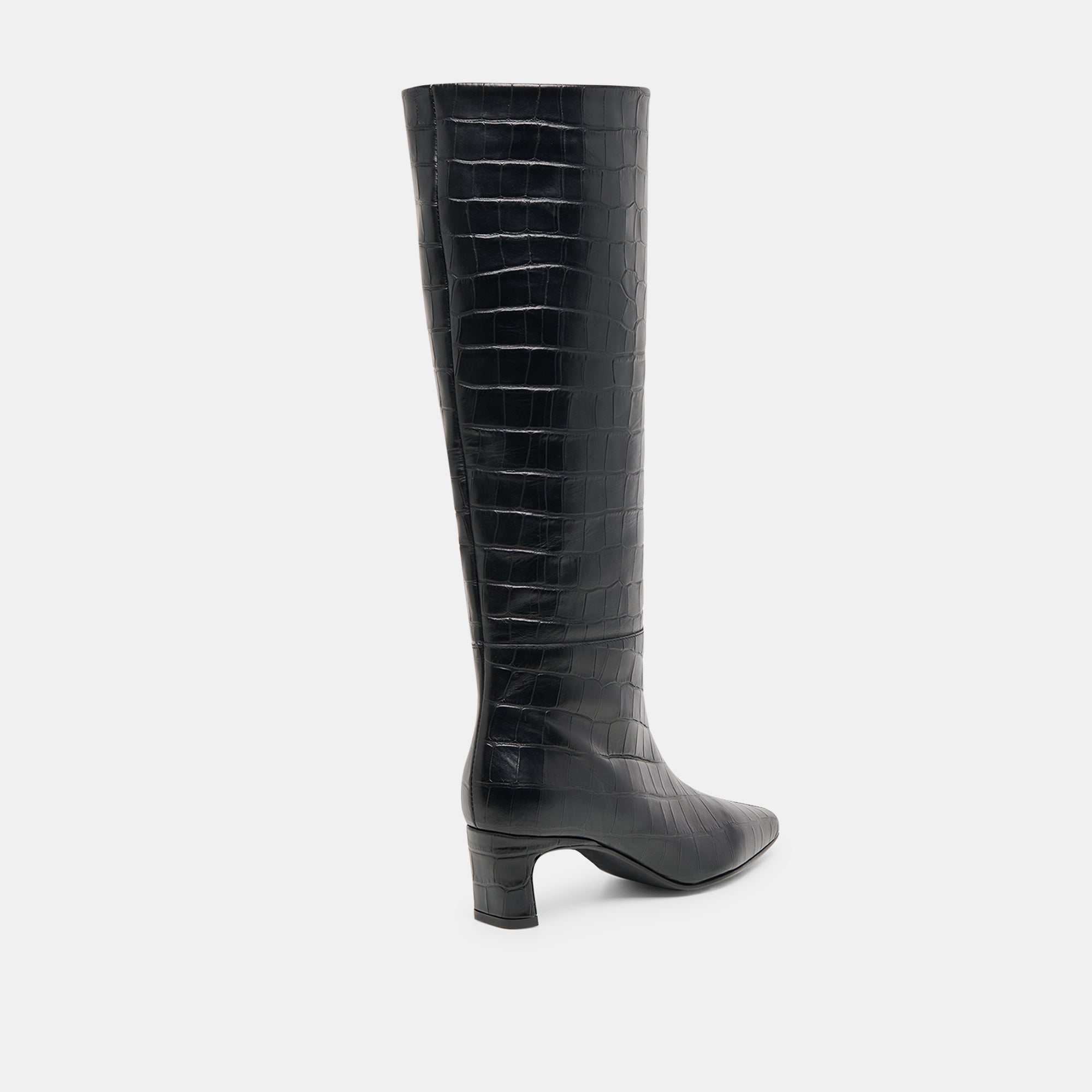 Dolce Vita SHOES | Trixi Noir Croco Embossed Leather Boots