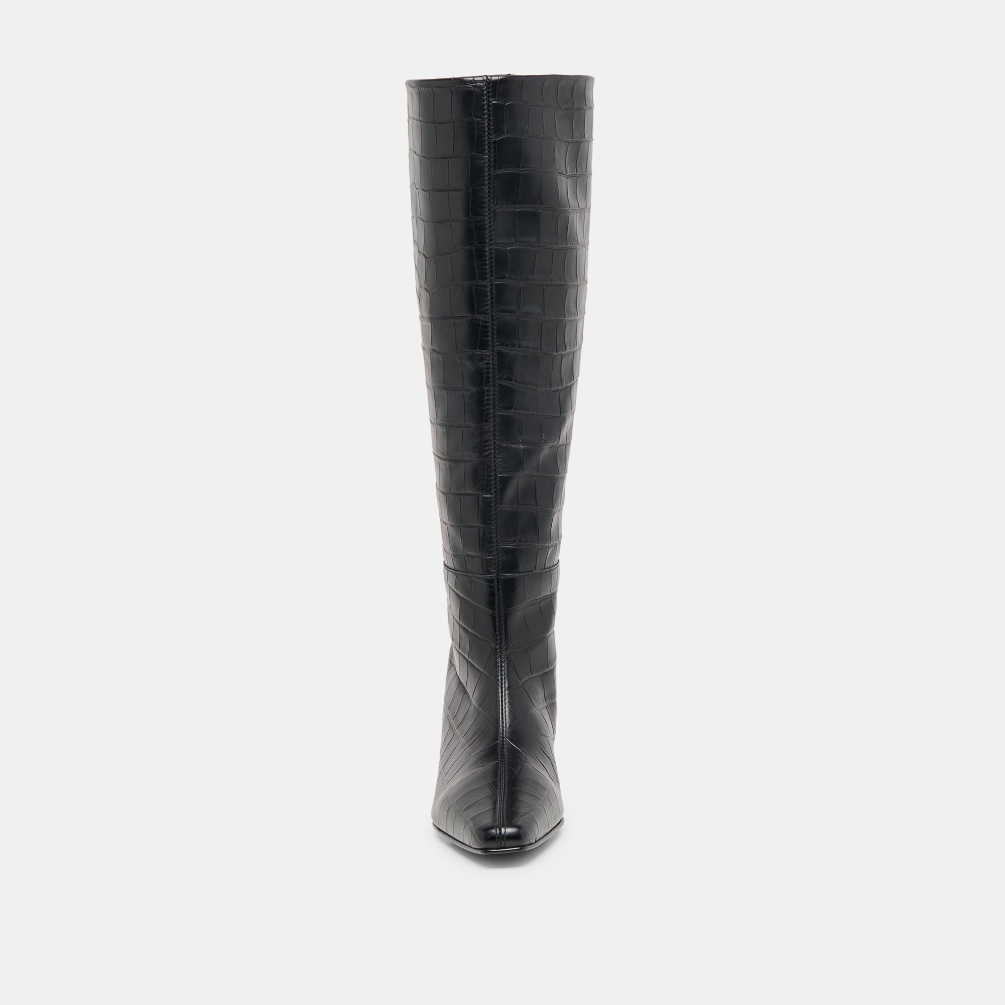 Dolce Vita SHOES | Trixi Noir Croco Embossed Leather Boots