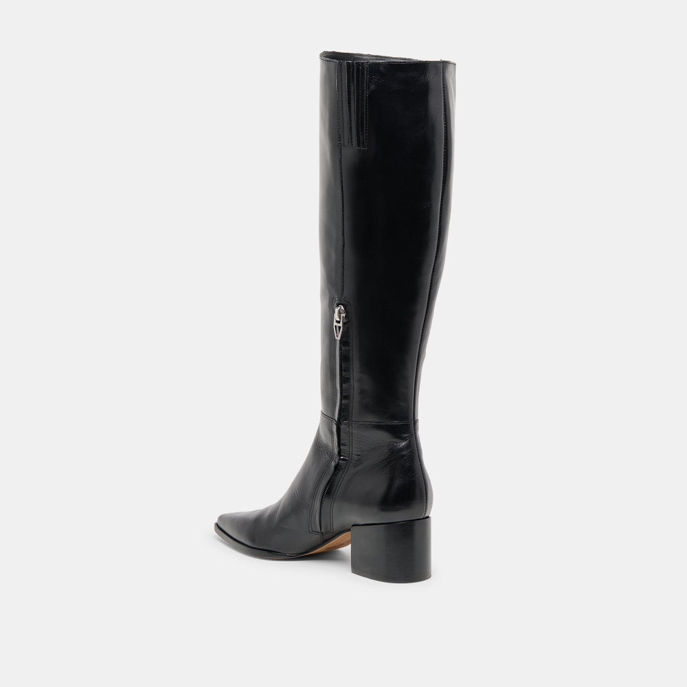 Dolce Vita SHOES | Kirson Black Leather Wide Calf Boots