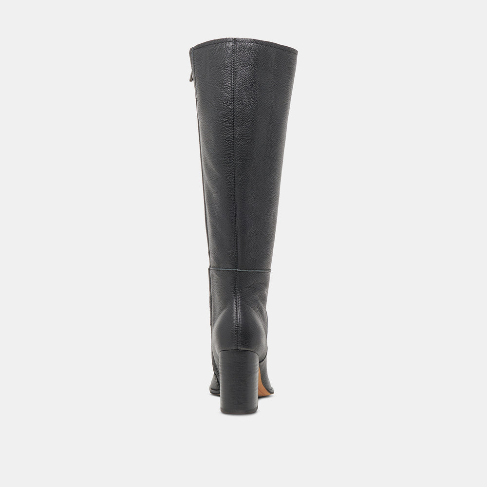 Dolce Vita SHOES | FYNN Wide Calf Boots Onyx Leather | Women's Onyx Knee-High Boots
 – Dolce Vita