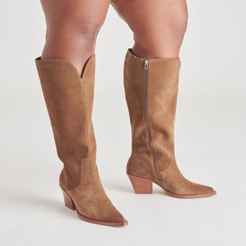 Dolce Vita SHOES | Raj Extra Wide Calf Brown Suede Boots | Suede Wide Calf Boots
 – Dolce Vita