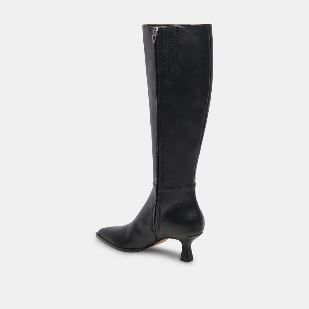 Dolce Vita SHOES | Auggie Wide Calf Boots | Black Leather Boots by Dolce Vita