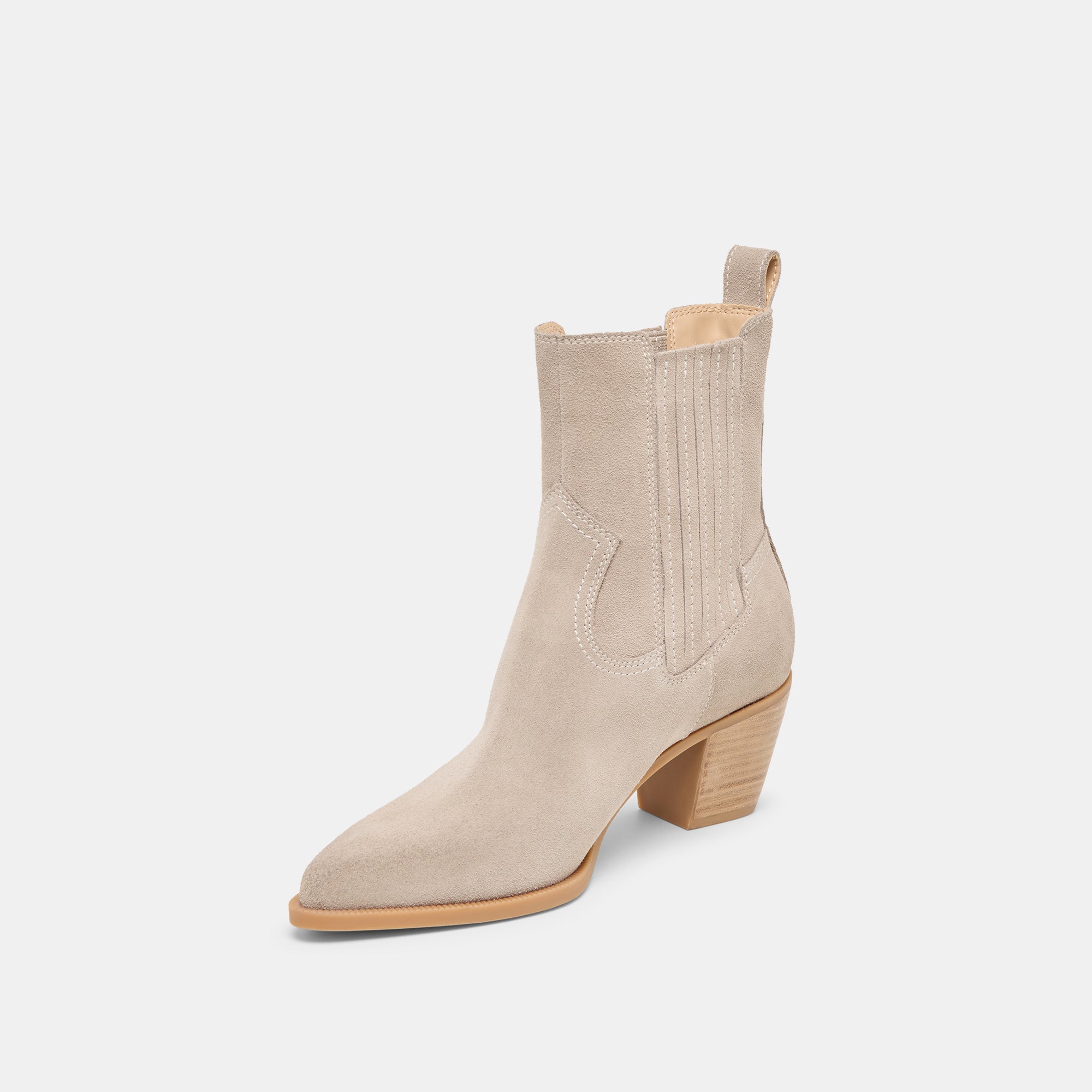 Dolce Vita SHOES | Slim Taupe Suede Booties