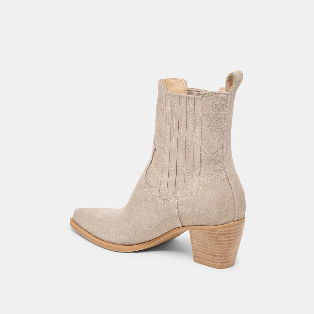 Dolce Vita SHOES | Slim Taupe Suede Booties