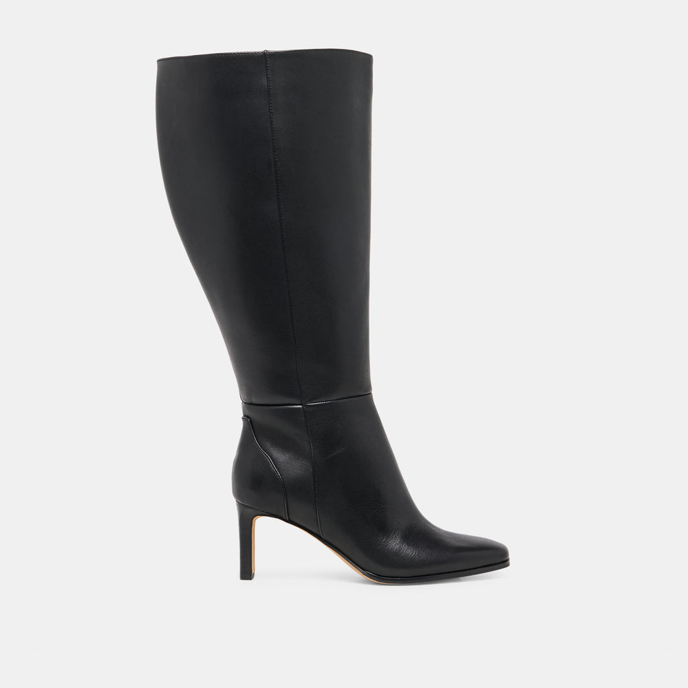 Dolce Vita SHOES | Emmi Black Leather Extra Wide Calf Boots