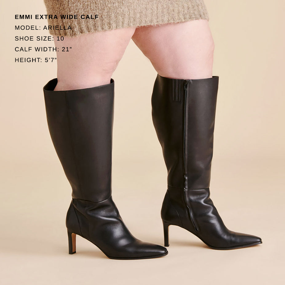 Dolce Vita SHOES | Emmi Black Leather Extra Wide Calf Boots