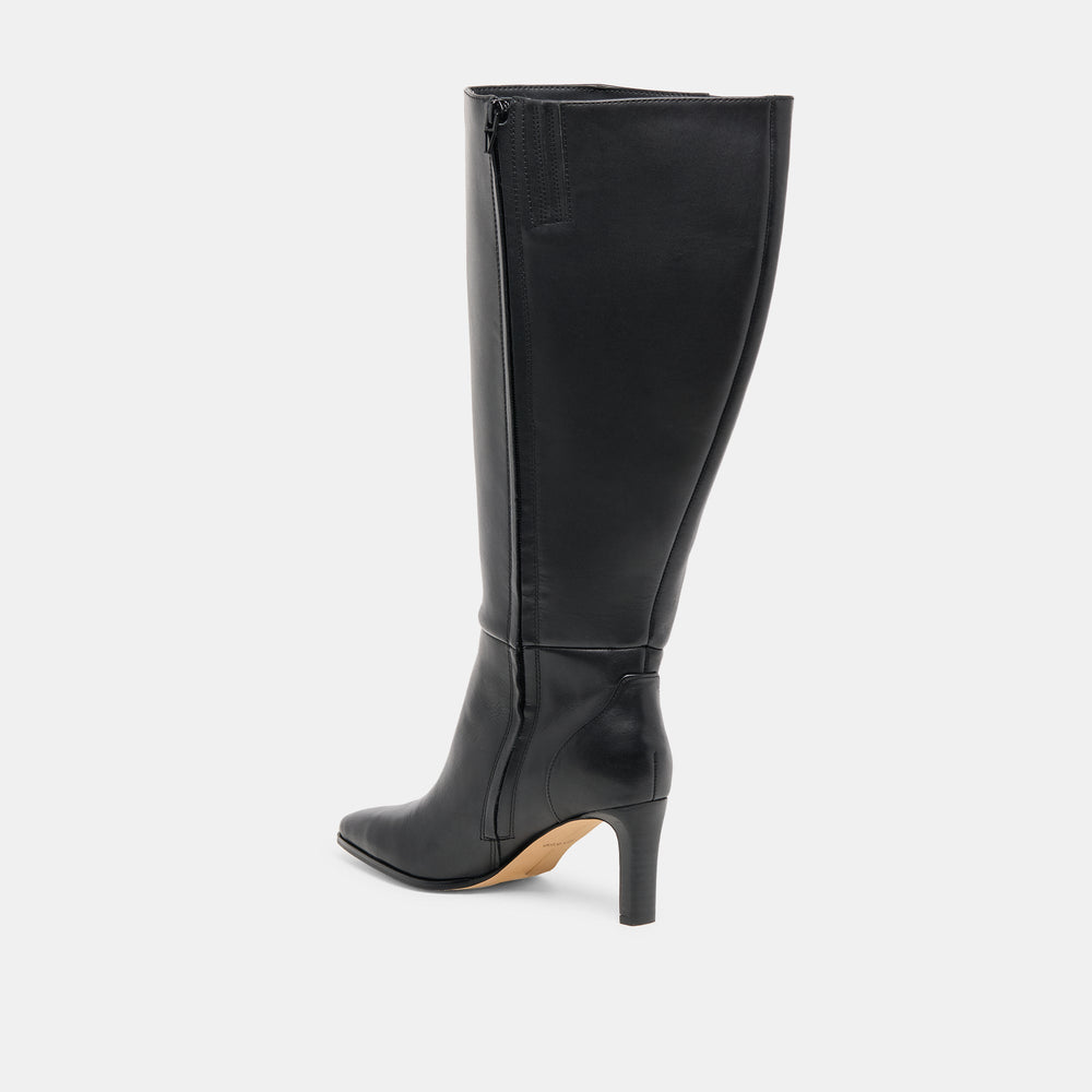 Dolce Vita SHOES | Emmi Black Leather Extra Wide Calf Boots