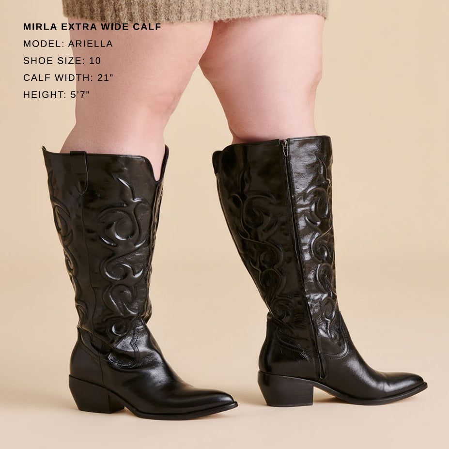 Dolce Vita SHOES | Mirla Black Leather Extra Wide Calf Boots