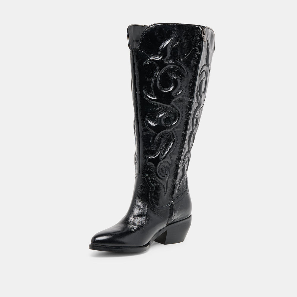 Dolce Vita SHOES | Mirla Black Leather Extra Wide Calf Boots