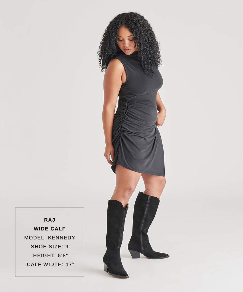 Dolce Vita SHOES | RAJ Wide Calf Boots Onyx Suede | Women's Onyx Suede Knee-High Boots
 – Dolce Vita