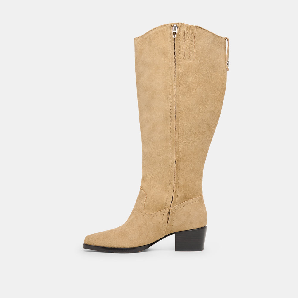 Dolce Vita SHOES | Virona H2O Waterproof Dk Taupe Suede Extra Wide Calf Boots