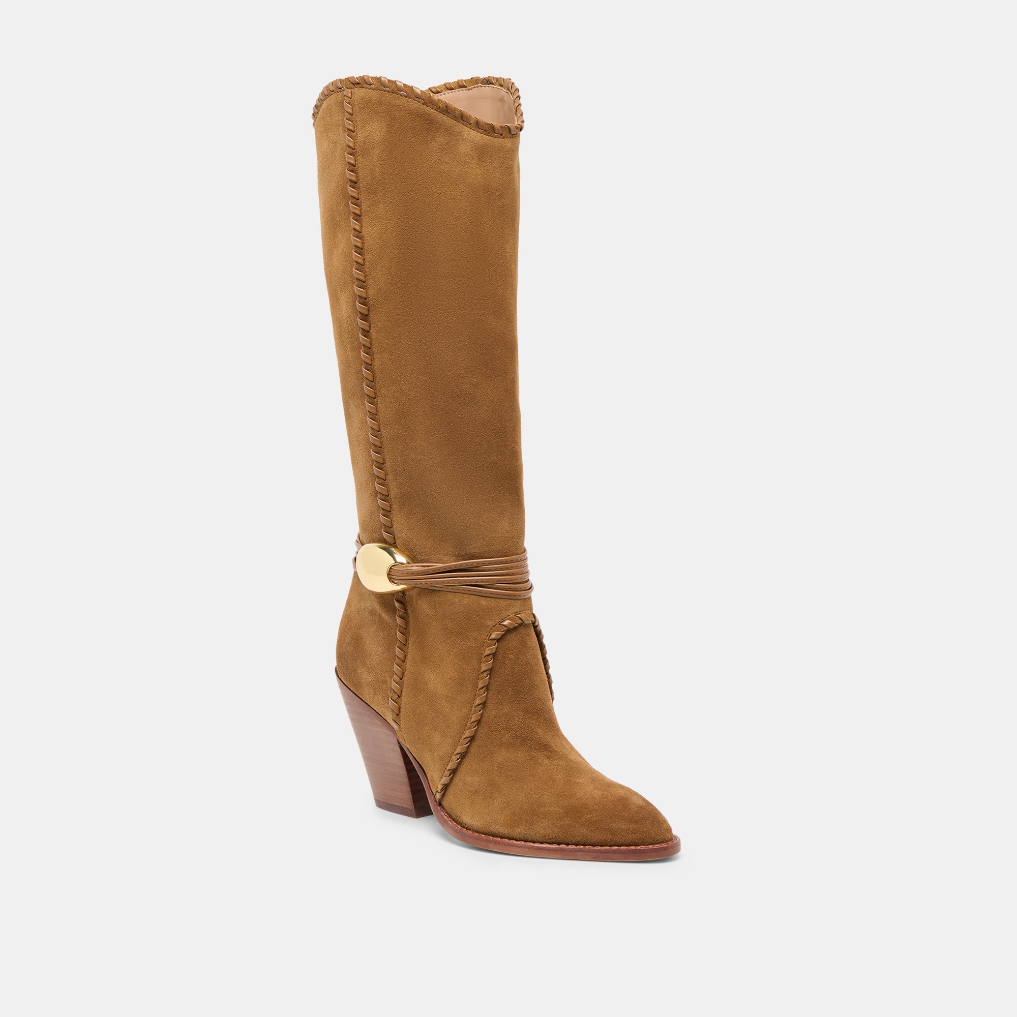 Dolce Vita SHOES | Jody Lt Brown Suede Wide Calf Boots