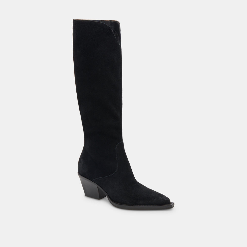 Dolce Vita SHOES | Raj Extra Wide Calf Onyx Suede Boots | Suede Wide Calf Boots
 – Dolce Vita