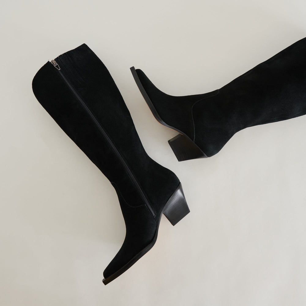 Dolce Vita SHOES | Raj Extra Wide Calf Onyx Suede Boots | Suede Wide Calf Boots
 – Dolce Vita