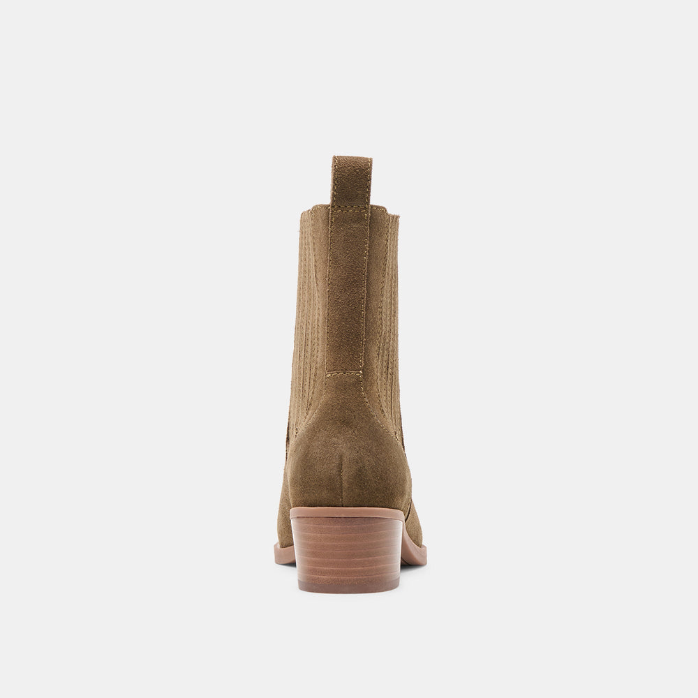 Dolce Vita SHOES | Faint H2O Waterproof Olive Suede Booties