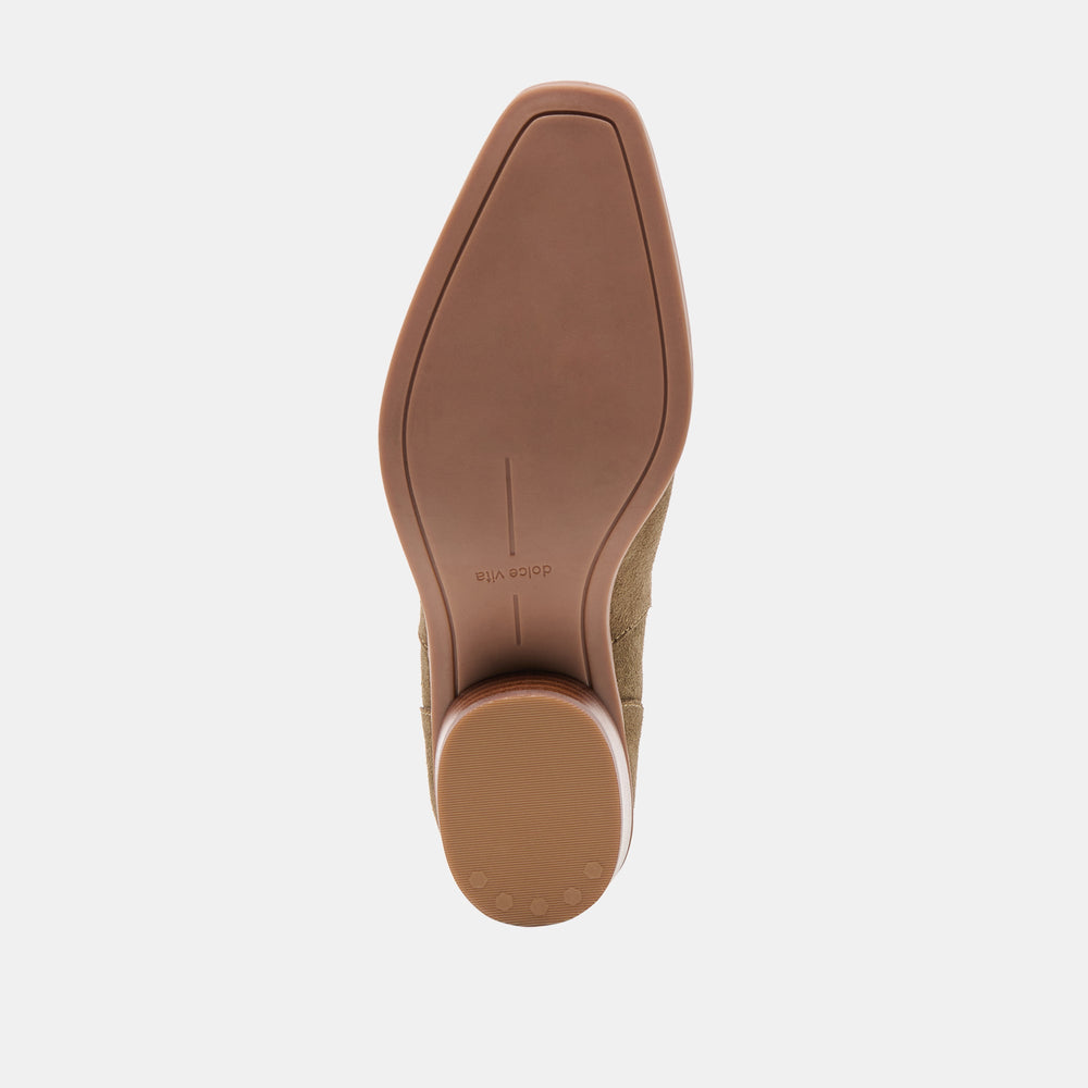 Dolce Vita SHOES | Faint H2O Waterproof Olive Suede Booties