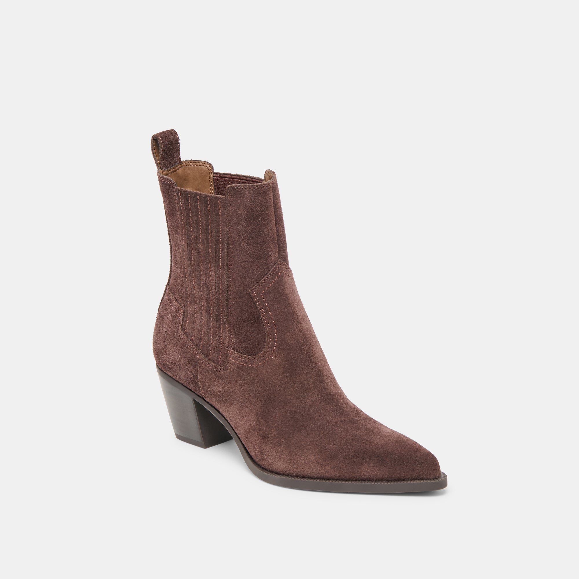 Dolce Vita SHOES | Slim Mahogany Suede Booties