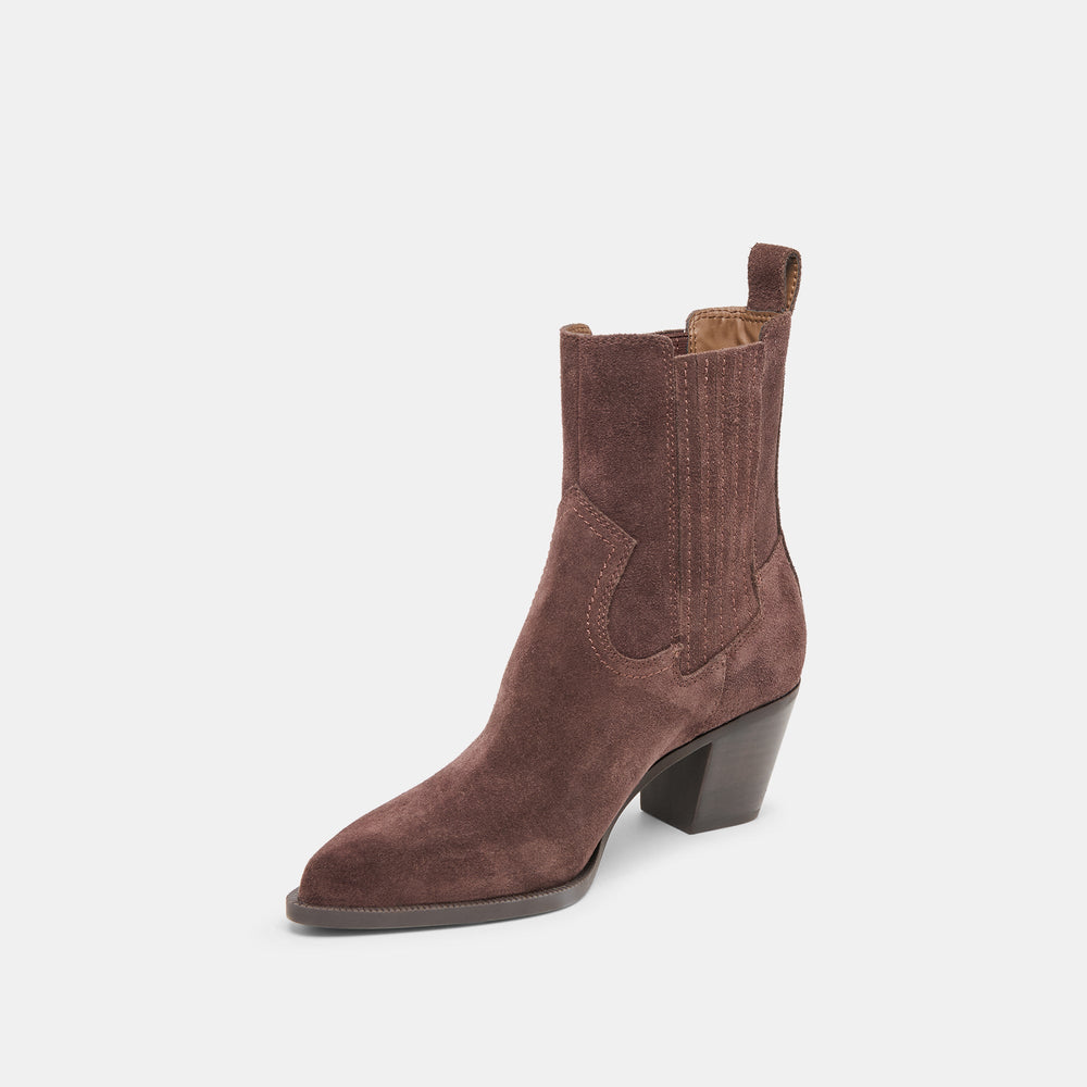 Dolce Vita SHOES | Slim Mahogany Suede Booties